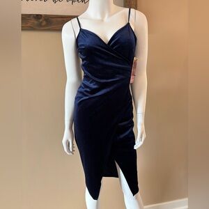 NWT Emerald Sundae Midnight Blue Velvet Midi Dress SIZE S